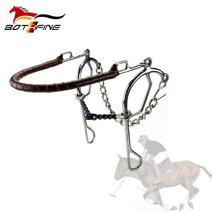 Combination Hackamore With Sweet Iron Twisted Wire Snaffle Mouth Combination Hackamore With Sweet Iron Twisted Wire Snaffle Mouth